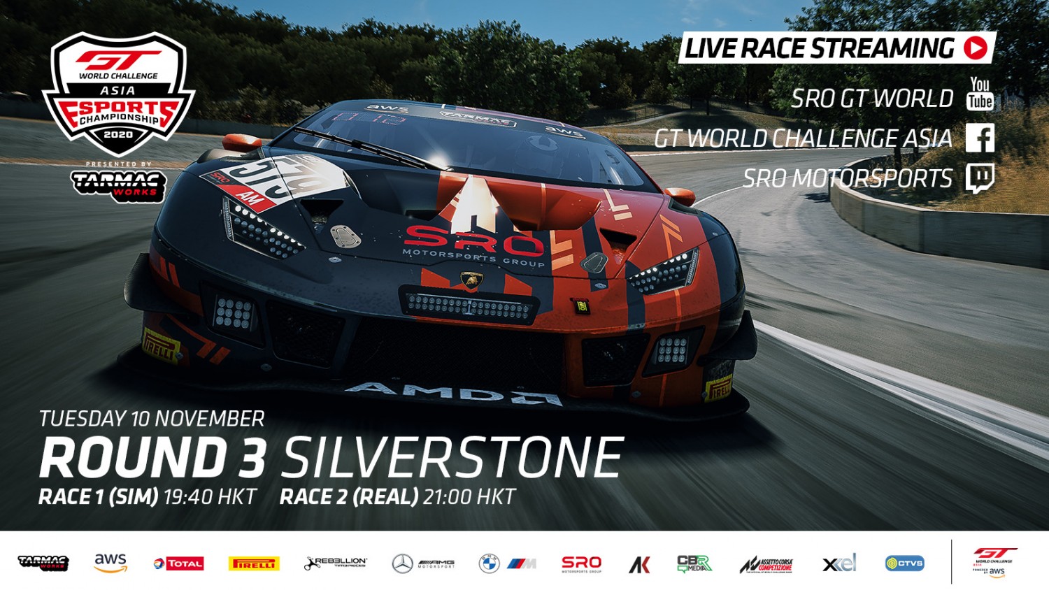 2020 GT World Challenge Asia Esports Championship Presented by Tarmac Works campaign reaches halfway mark at Silverstone